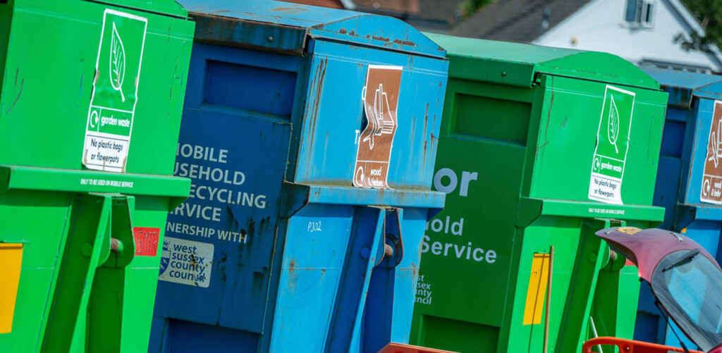 Mobile recycling centre in West Sussex